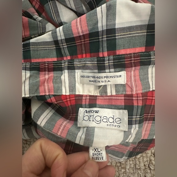 Arrow Brigade Men's Red and Black Plaid Shirt size XL - Picture 4 of 6